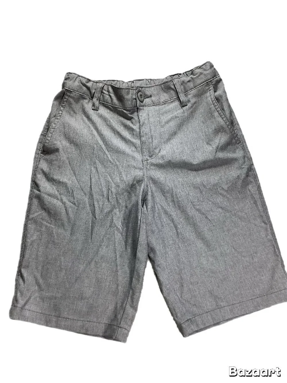 Arizona Boys Gray Flat Front Shorts Size 12 Built-In Belt